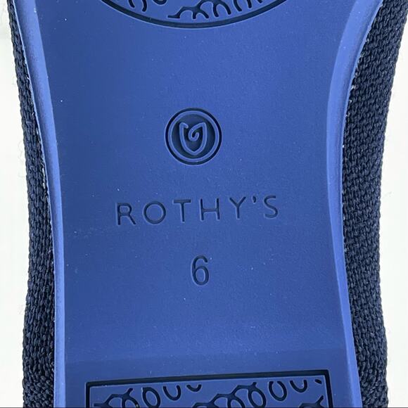 Rothy's Ballet Flats Size 6 Blue Knit Eco-Friendly Sustainable Vegan Round-Toe - Picture 15 of 16